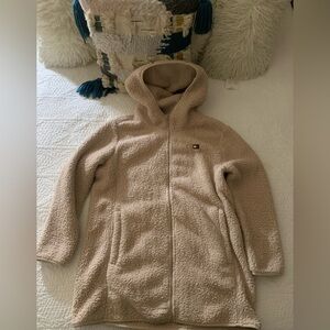 Tommy Hilfiger Hooded Fleece Faux Fur Sherpa Zip Cozy Jacket